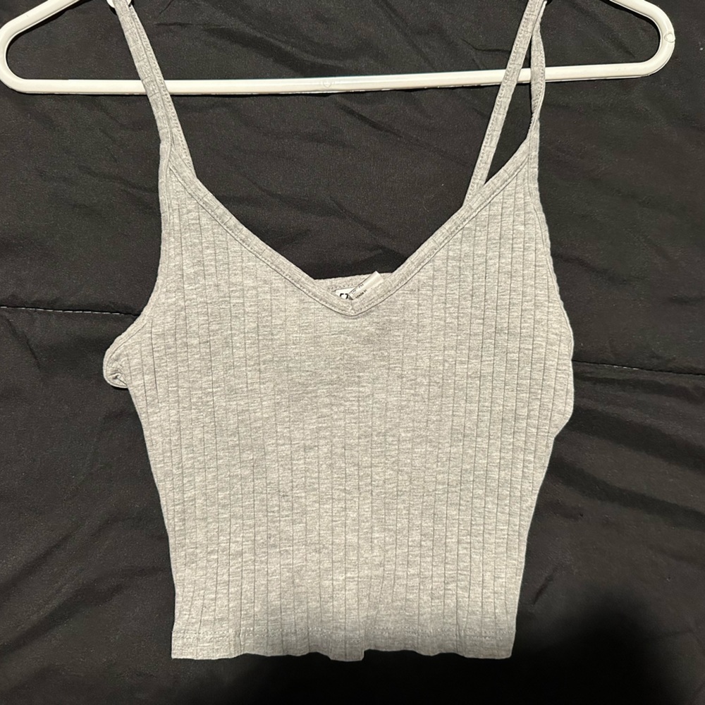 grey cropped tank. size small